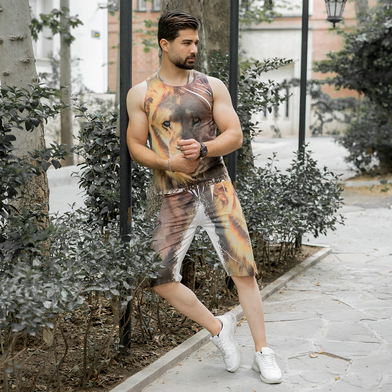 ست رکابی شلوارک طرح شیر مدل C28