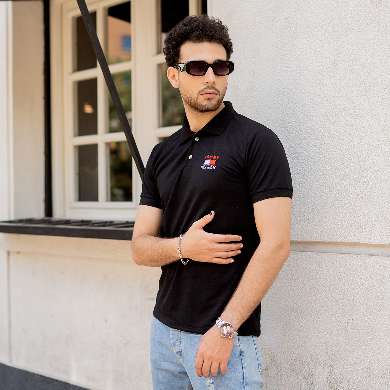 تیشرت جودون مردانه مشکی مدلJ52