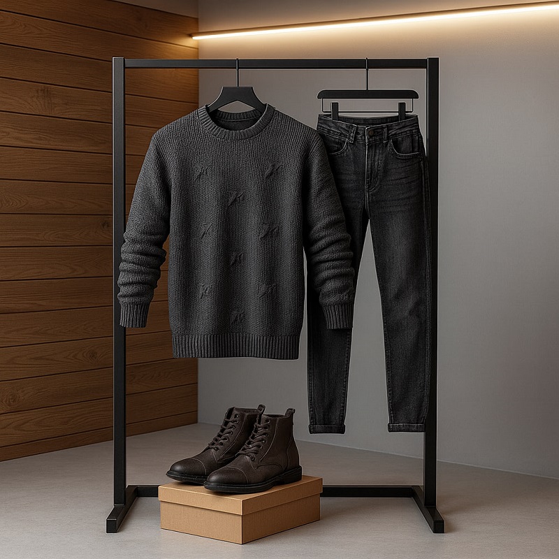 پلیور زاپ دار دودی مردانه مدلDeta