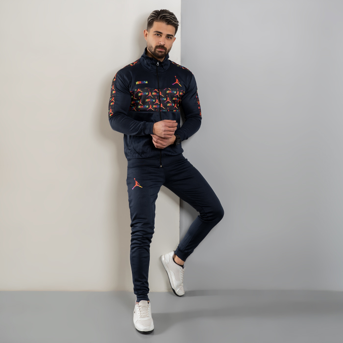 ست سوئیشرت شلوار مردانه سرمه ای مدل Jordan