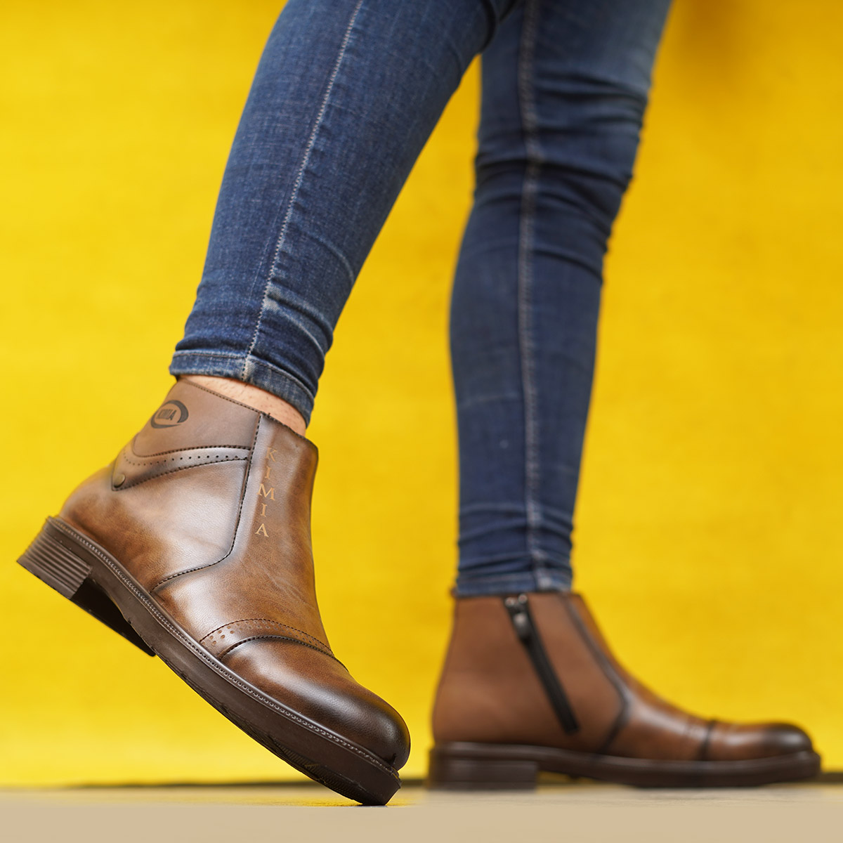 نیم بوت قهوه‌ای مردانه مدل Shahin