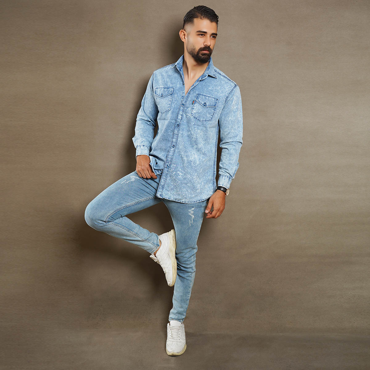 پیراهن مردانه جین مدل TROMA