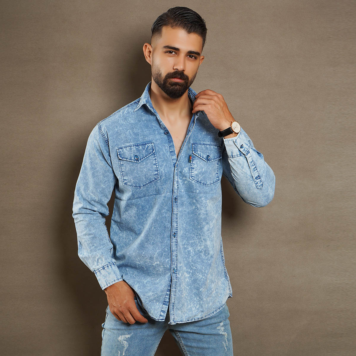 پیراهن مردانه جین مدل TROMA