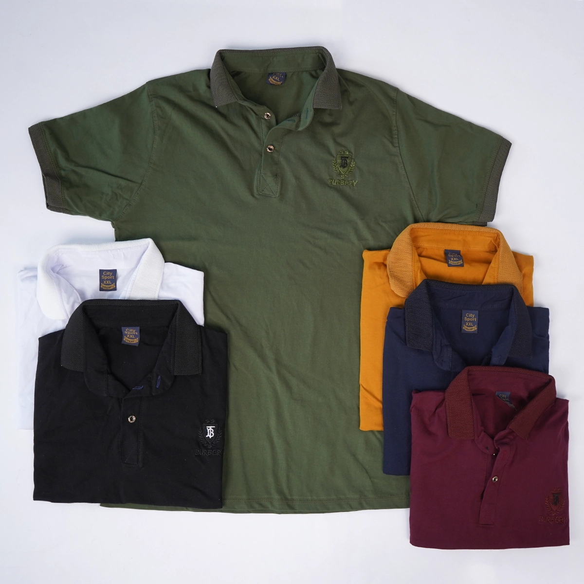 تیشرت یقه دار سرمه ای مردانه مدل Taha