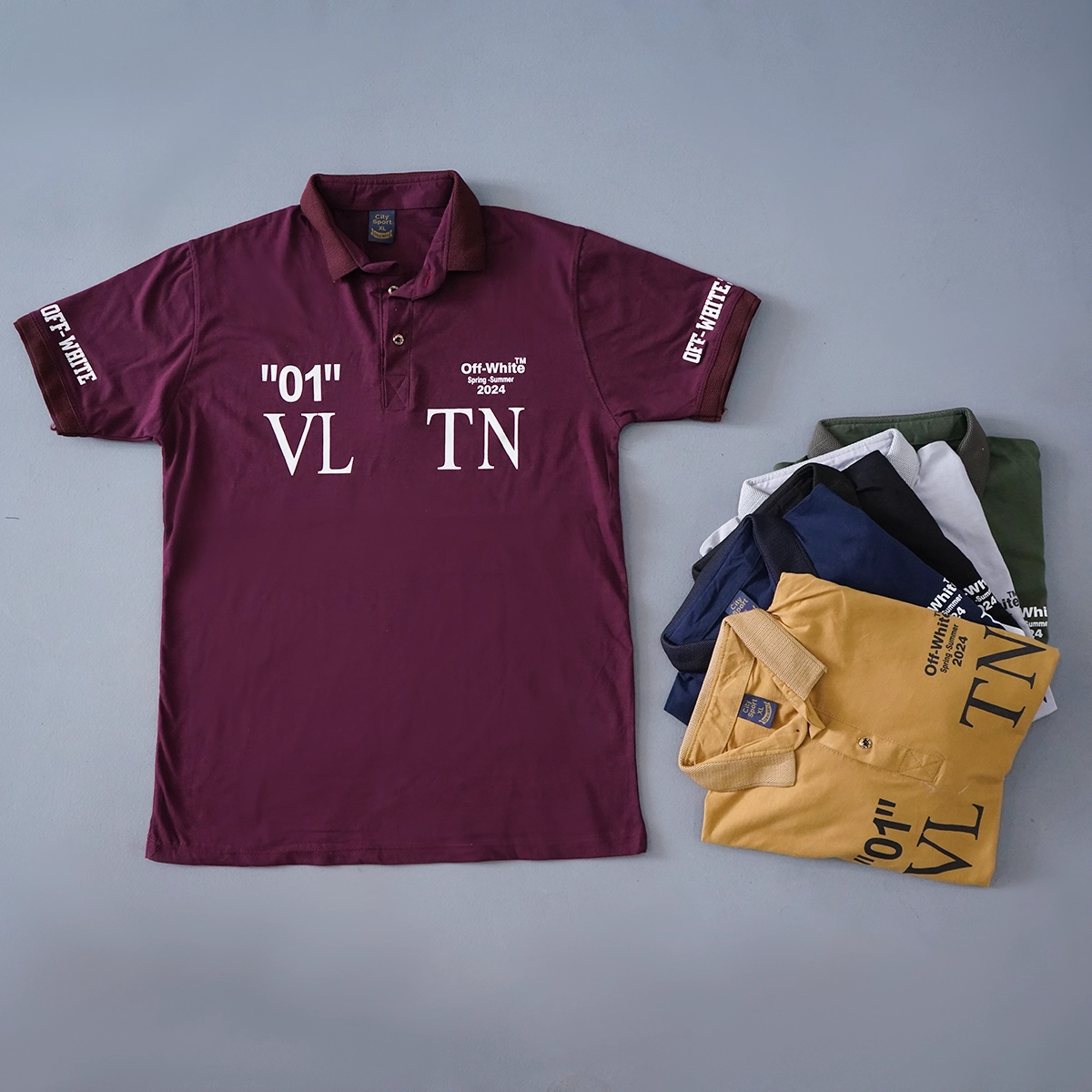 تیشرت مردانه طوسی مدل 01-LV