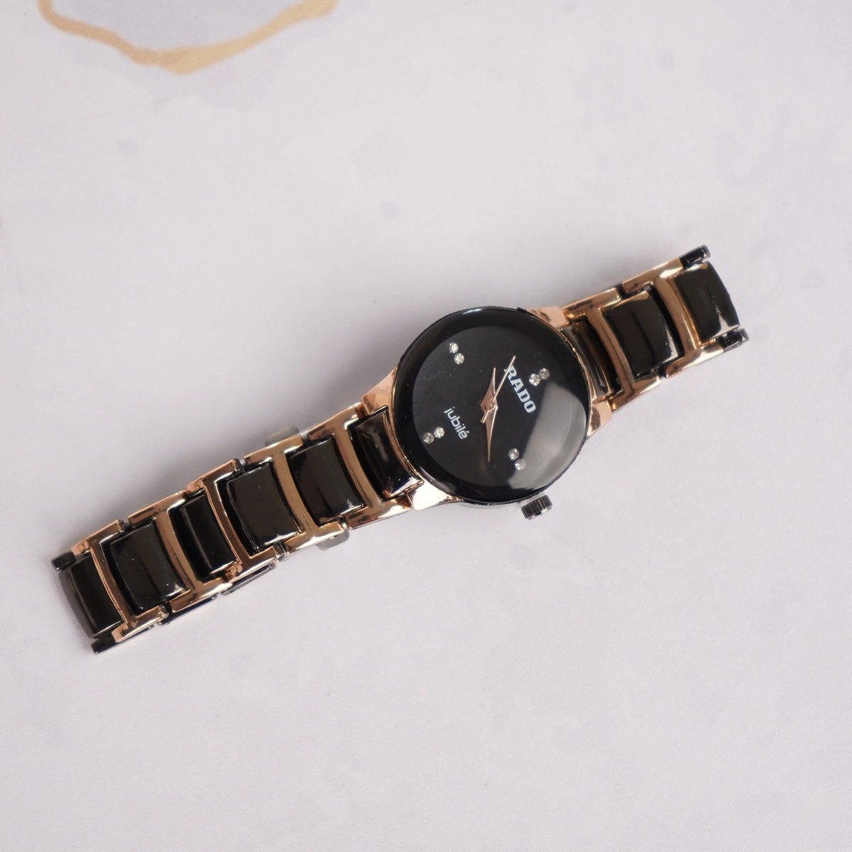 ساعت مچی زنانه مشکی رزگلد مدل Rado