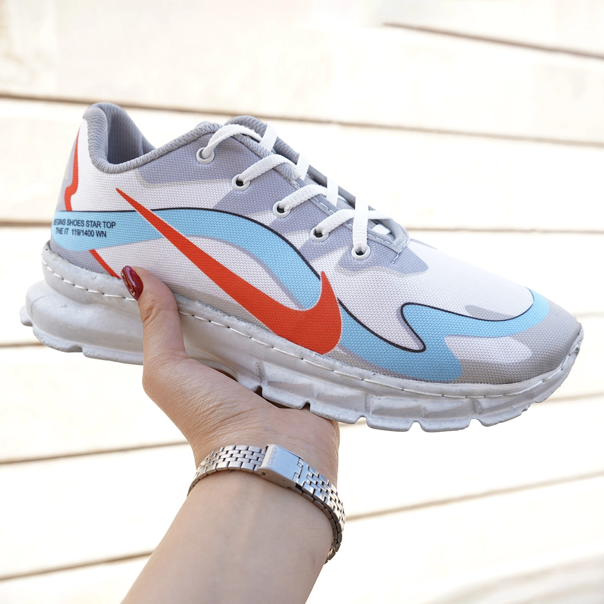 کفش ورزشی مردانه (T) سفید قرمز مدل RAKAN