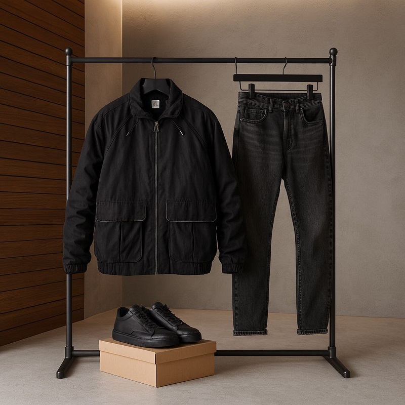 کاپشن میکرو مشکی مردانه مدل Panama