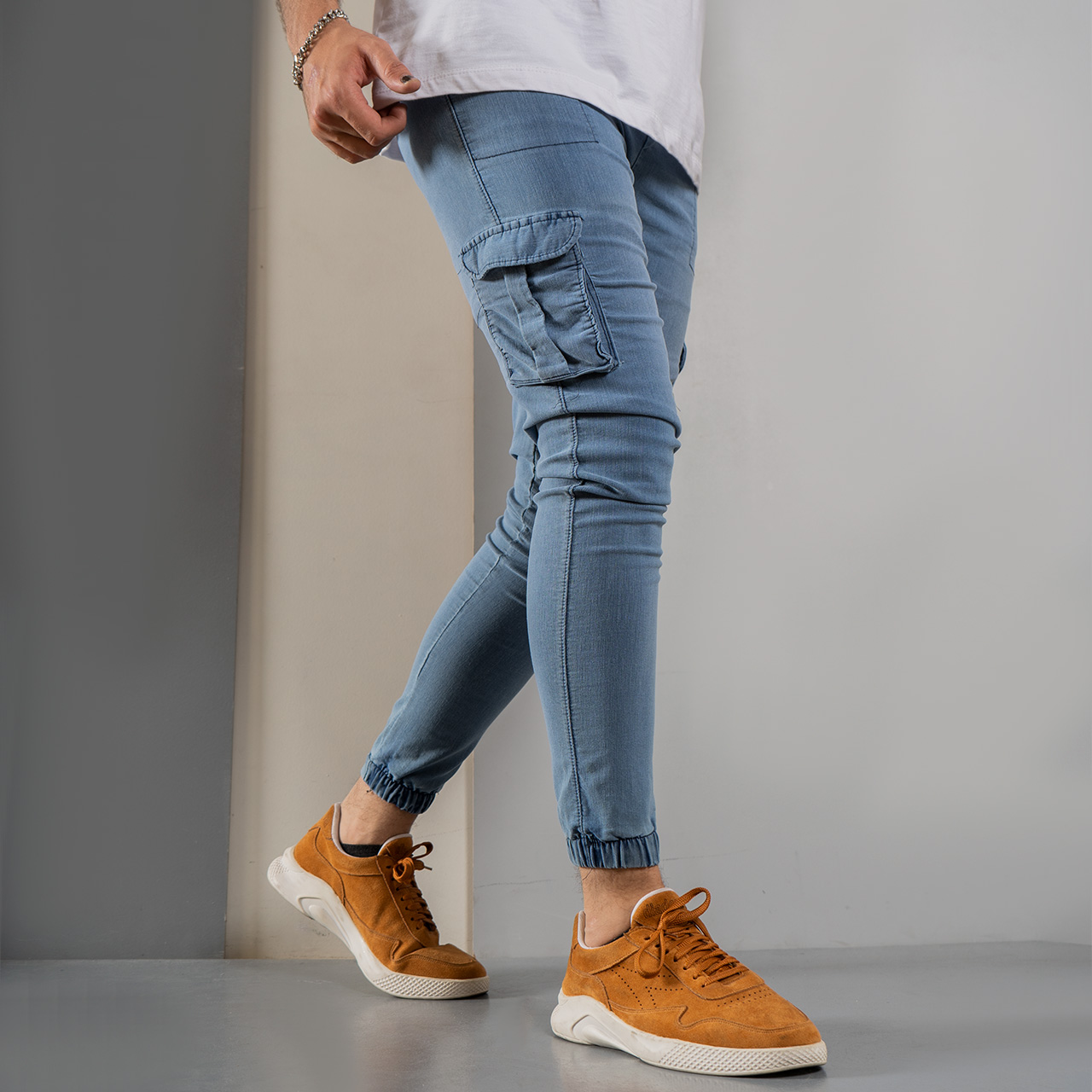 شلوار اسلش مردانه آبی مدل Rashil