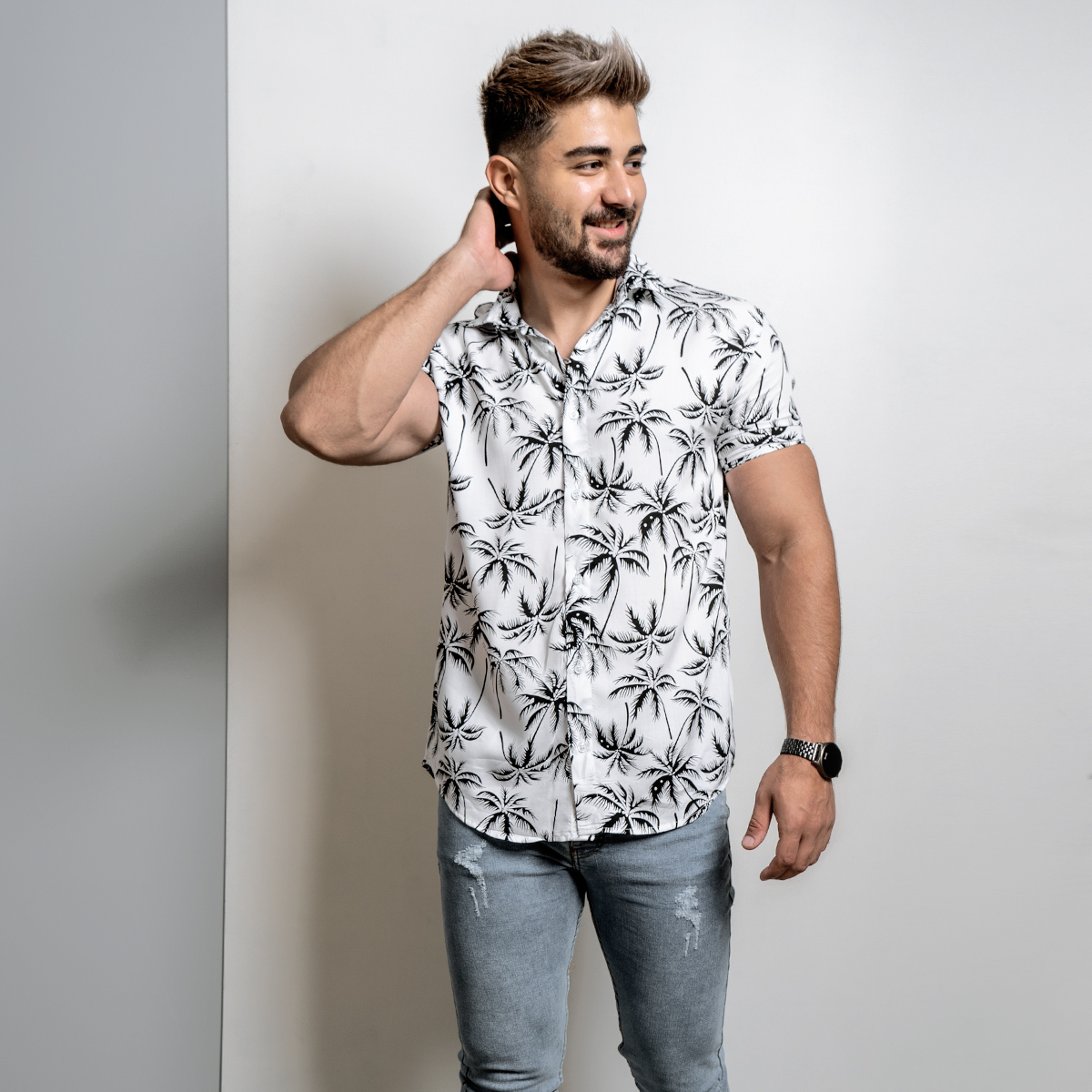 پیراهن هاوایی مردانه مدل Savin
